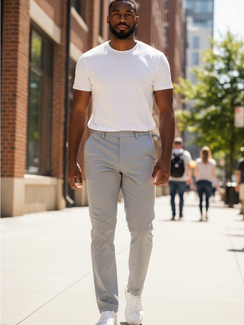 Bonobos Gray Athletic Cut Flat Front Chinos Pants Size 35 x 32